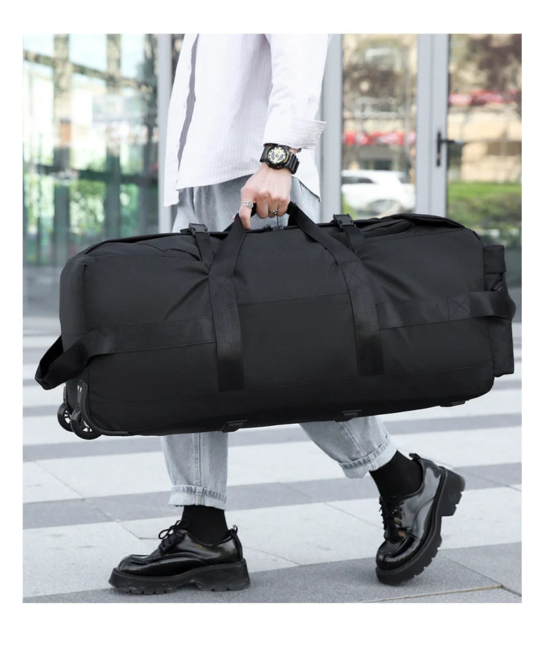 "BattlePack Voyager: Foldable Travel Bag with Wheels"