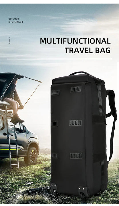 "BattlePack Voyager: Foldable Travel Bag with Wheels"