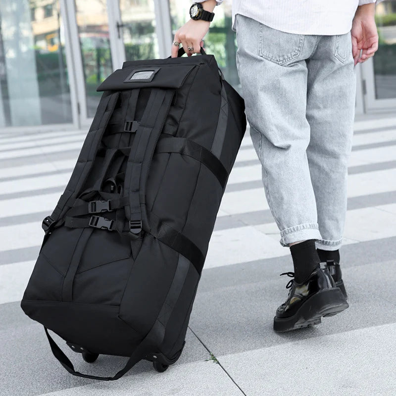 "BattlePack Voyager: Foldable Travel Bag with Wheels"