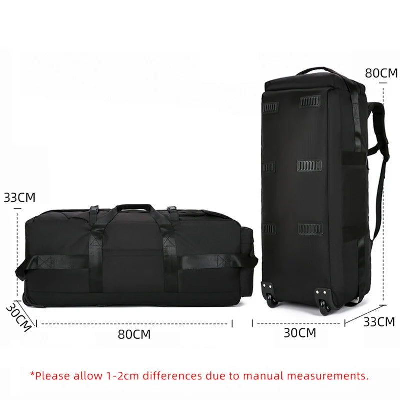 "BattlePack Voyager: Foldable Travel Bag with Wheels"